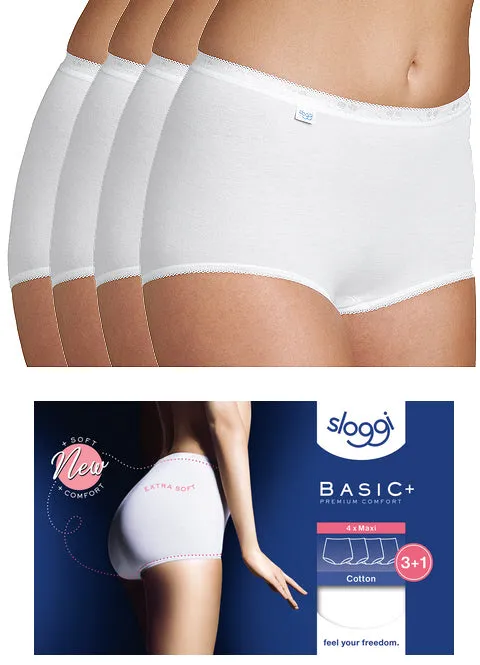 Sloggi Maxi Brief 4 Pack | Poudre / White / Black