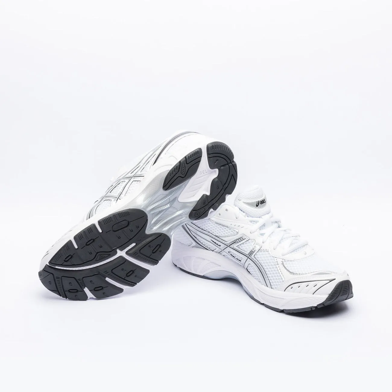 Sneaker running Asics GT-2160 in tessuto bianco e pelle argento