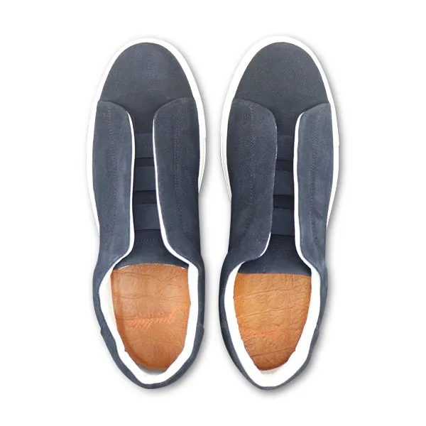 Sneakers in camoscio indaco
