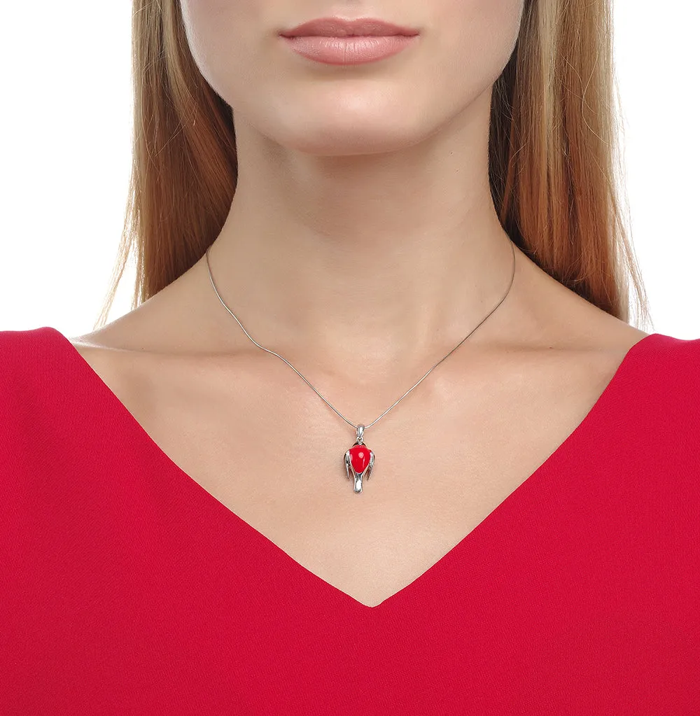 SOKOLOV - Bullfinch Big Bird Pendant - Silver 925 With Enamel, Red