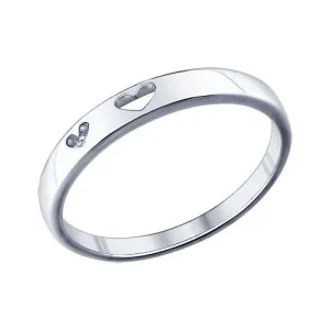 SOKOLOV - Delicate Hearts Cut Out Ring - 925 Sterling Silver With CZ