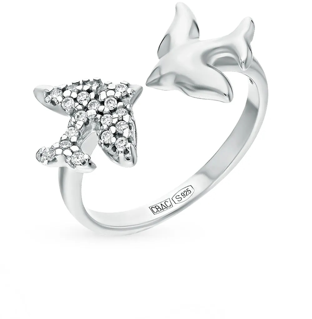 SOKOLOV - Doves Open Ring - Silver 925 With Clear CZ