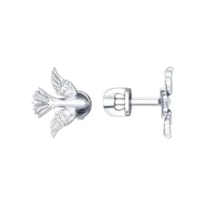 SOKOLOV - Doves Spread Wings Birds Stud Earrings - Silver 925