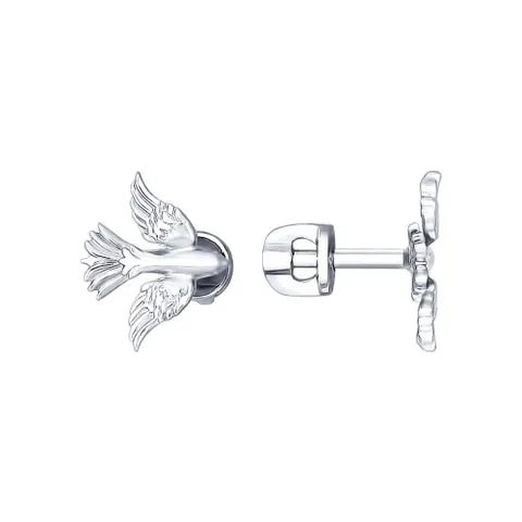 SOKOLOV - Doves Spread Wings Birds Stud Earrings - Silver 925