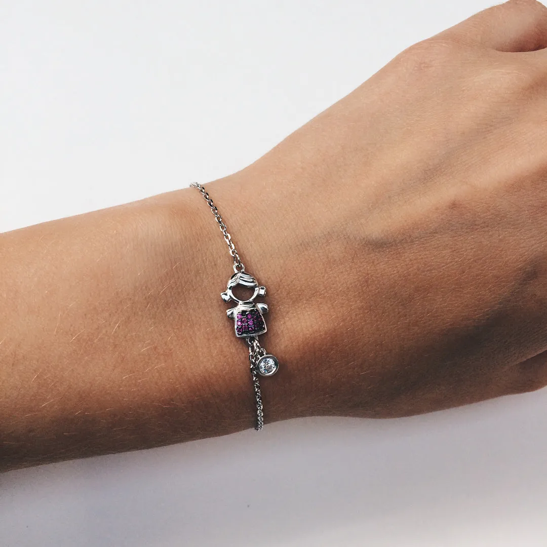 SOKOLOV - Girl Bracelet - Sterling Silver With CZ, Pink