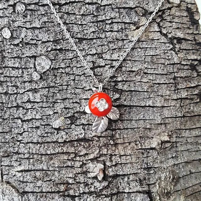 SOKOLOV - Lingonberry Necklace - Silver 925 With Enamel And Fianite, Red
