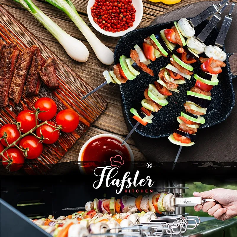 Stainless Steel Skewers for Grilling - 16 inches
