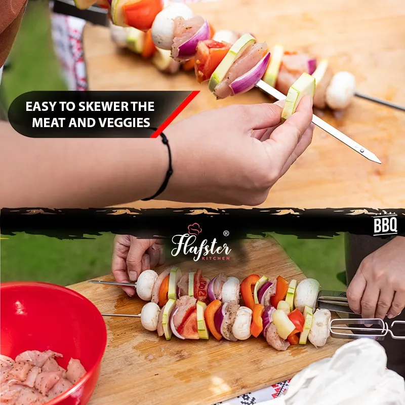 Stainless Steel Skewers for Grilling - 16 inches
