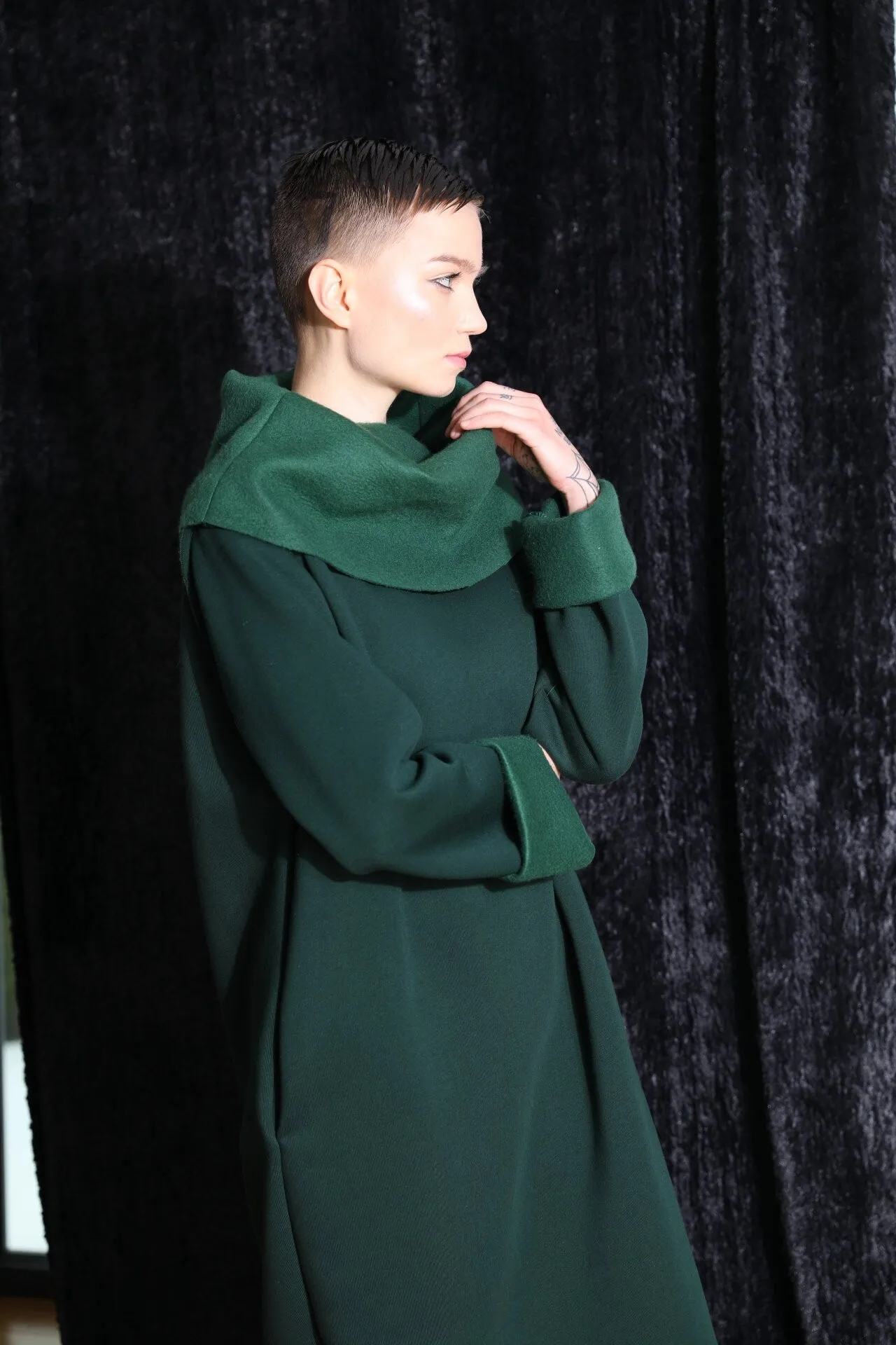 Sweater Jumper Dress, Fall Sweater, Dark Green Dress, Plus Size Clothing, Midi Dress, Sweater Dress, Plus Size Sweater, Cotton Jumper