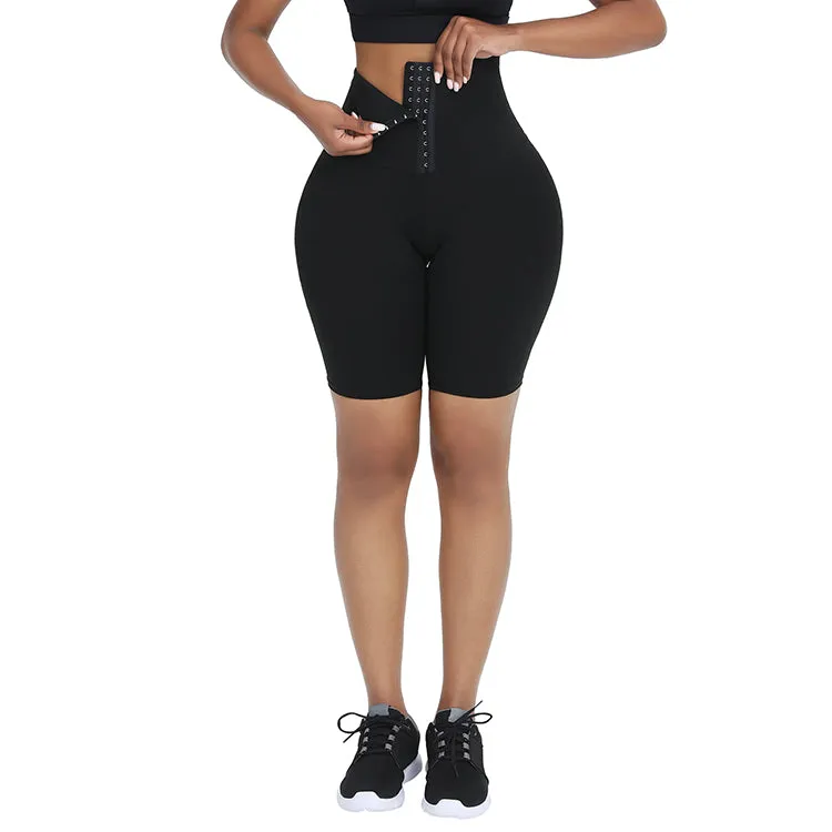 Top Selling Hooks Waist Trainer Corset Custom Leggings Women Yoga Pants Stretch High Waist Tights
