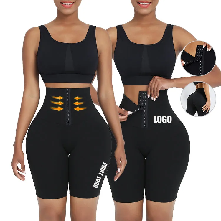 Top Selling Hooks Waist Trainer Corset Custom Leggings Women Yoga Pants Stretch High Waist Tights