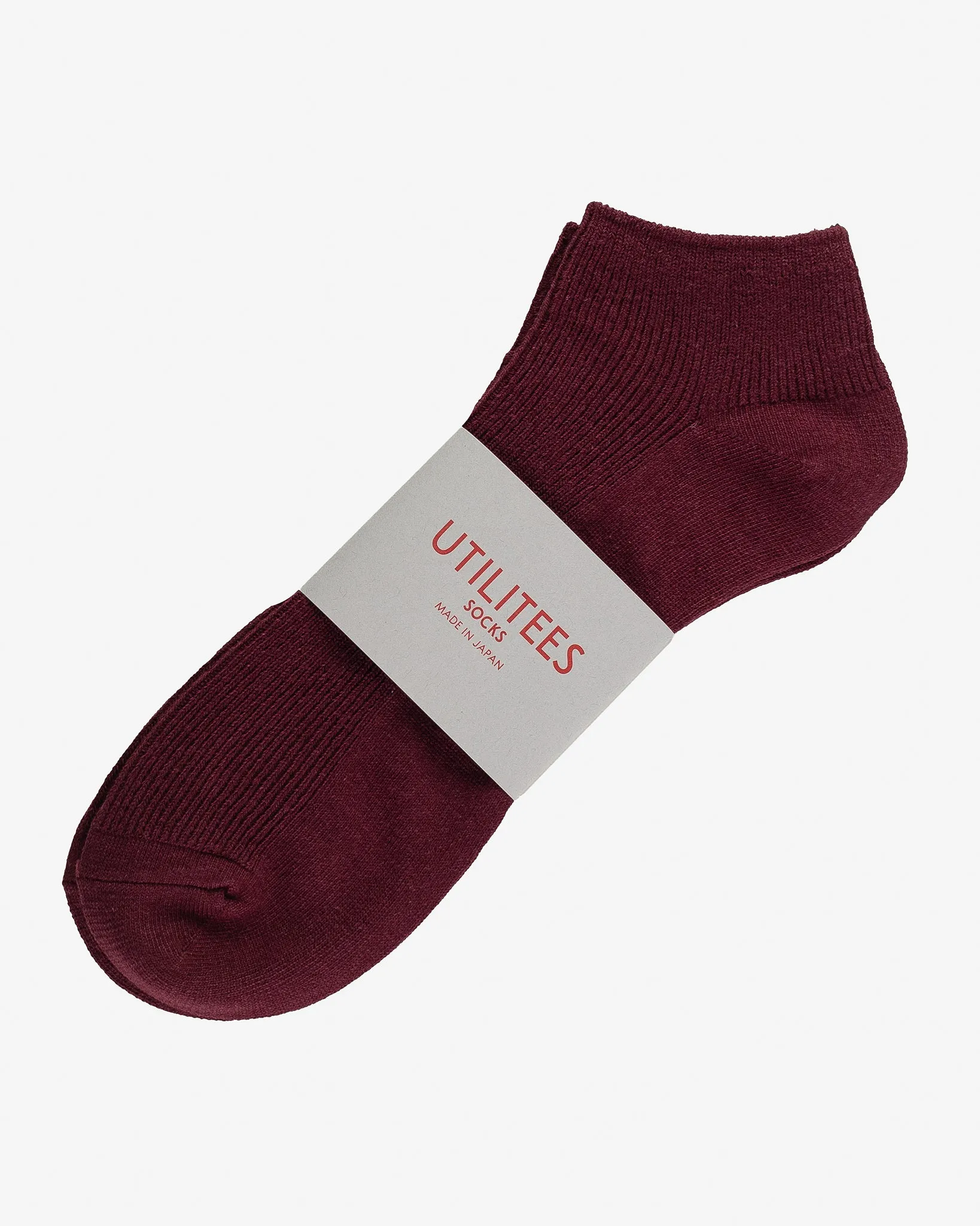 UTILITEES Mixed Cotton Sneaker Socks - Burgundy