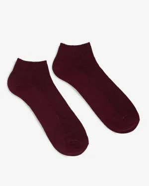 UTILITEES Mixed Cotton Sneaker Socks - Burgundy