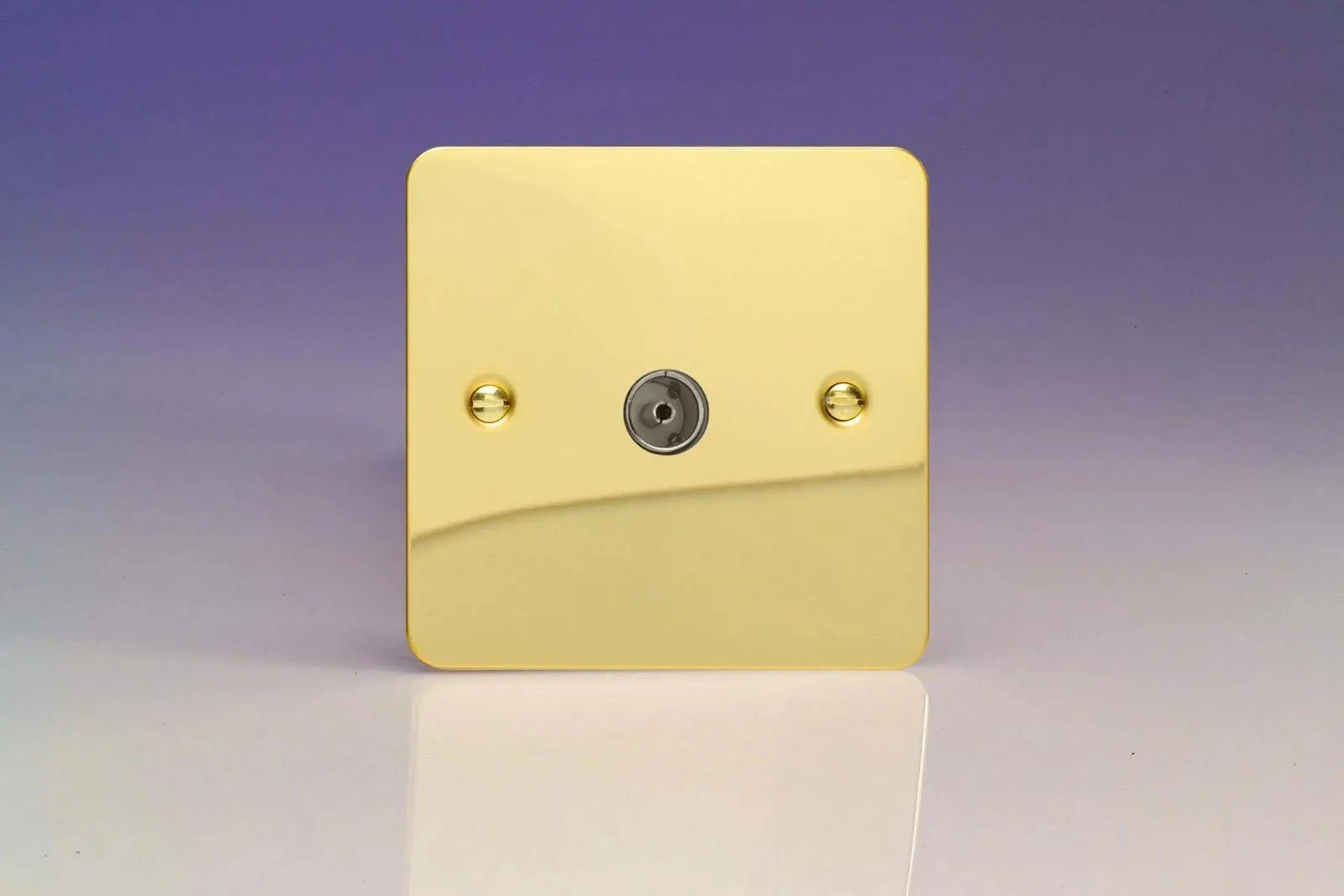Varilight Ultra Flat Plate Polished Brass TV Socket XFV8