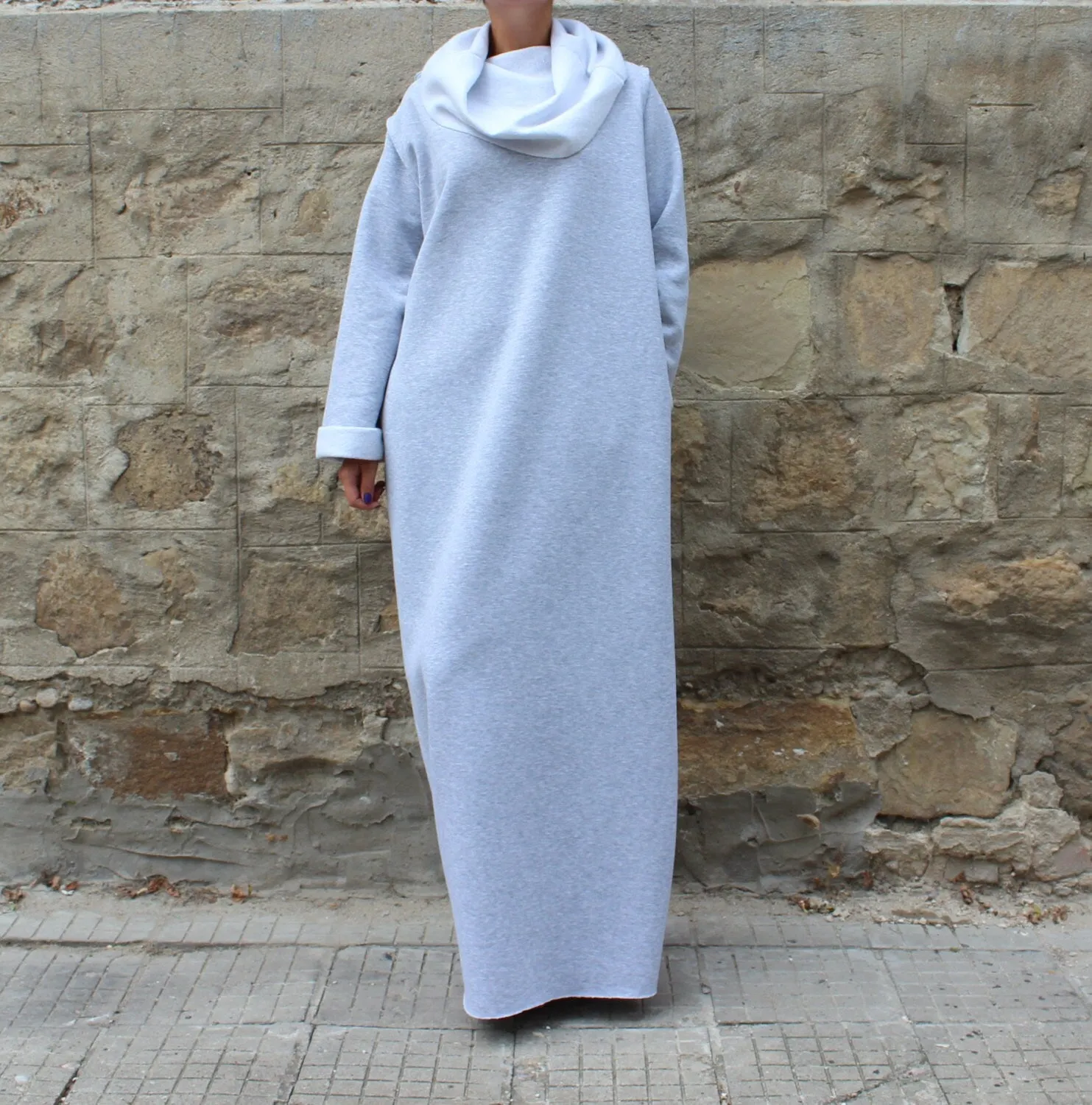 Winter Long Dress, Turtleneck Dress, Winter Loungewear, Long Sleeve Dress, Plus Size Clothing, Gray Warm Dress, Pocket Dress, Loose Dress