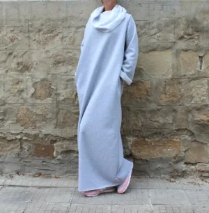 Winter Long Dress, Turtleneck Dress, Winter Loungewear, Long Sleeve Dress, Plus Size Clothing, Gray Warm Dress, Pocket Dress, Loose Dress