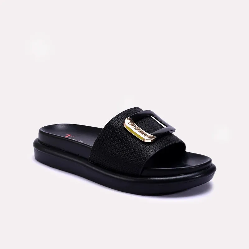 Womens Black Comfy Casual Slippers 0413333