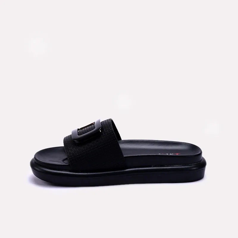 Womens Black Comfy Casual Slippers 0413333