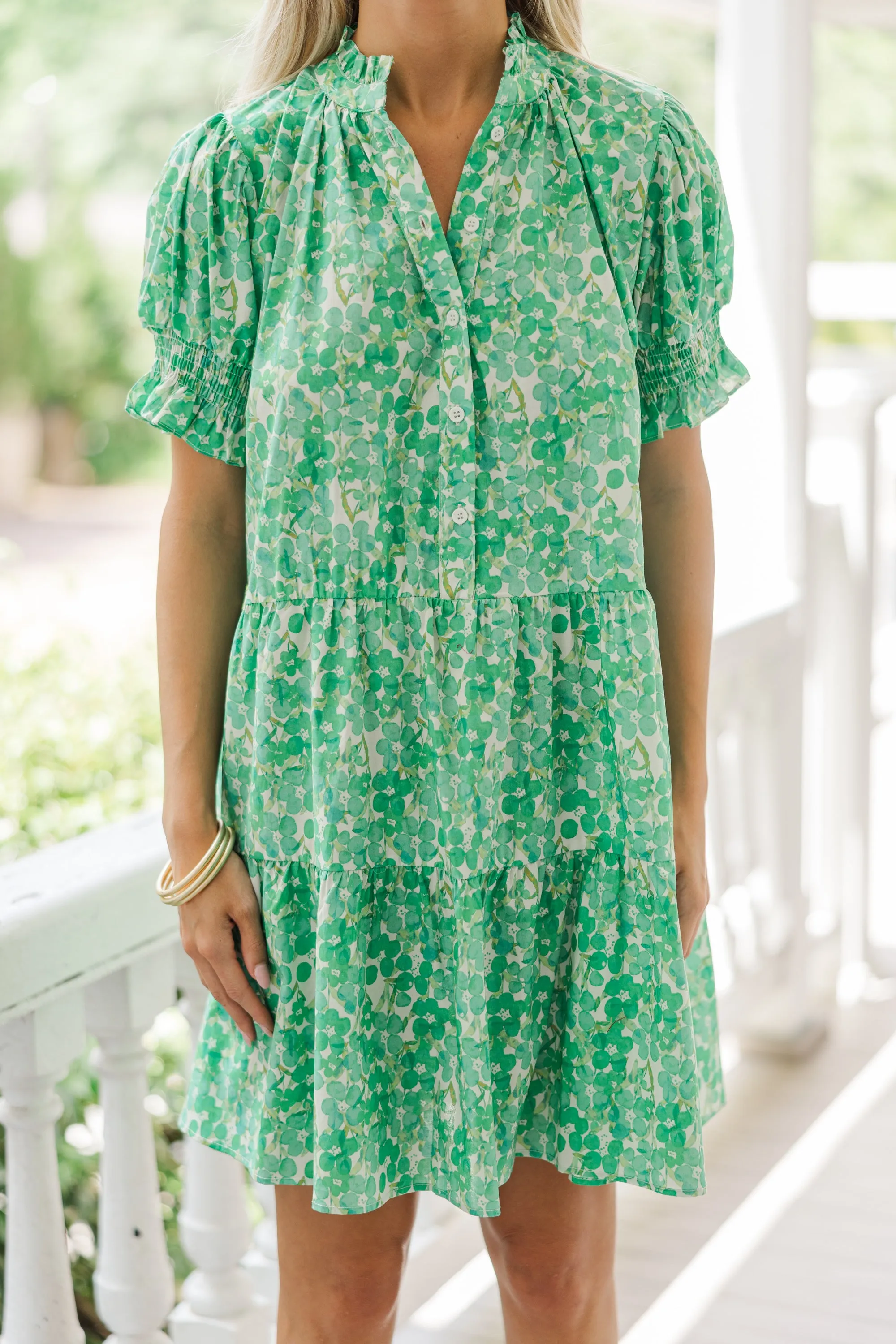 You've Got A Crush Green Floral Dress